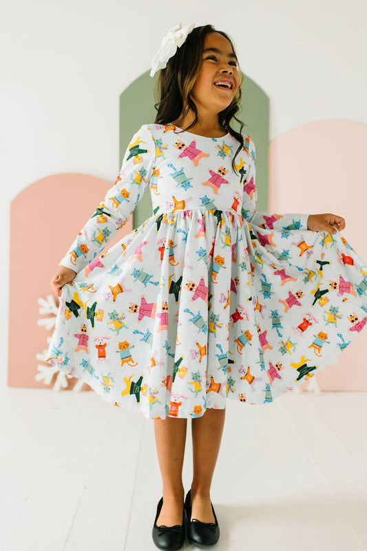 Gwendolyn Dress in Snow Cats