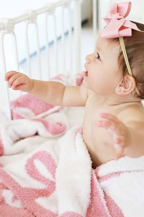 CuddleLane™ Luxe Blankets | Dark Pink Bows