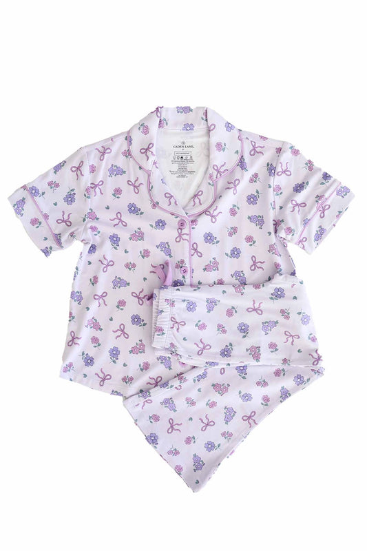 Two Piece Flare Lounge Set, Ribbon & Roses