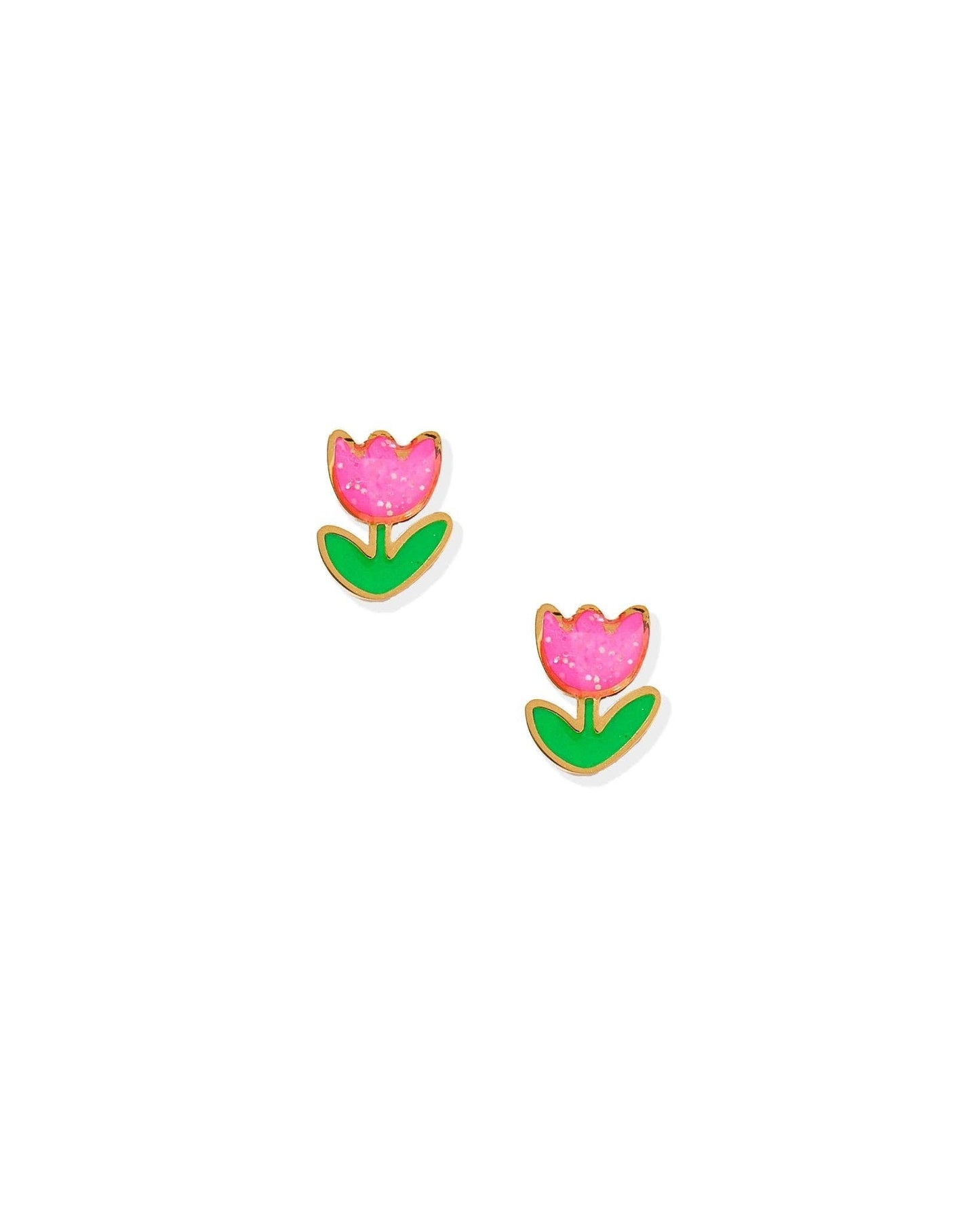 Screwback Stud Earrings - Tulip Pink - Magpies Paducah