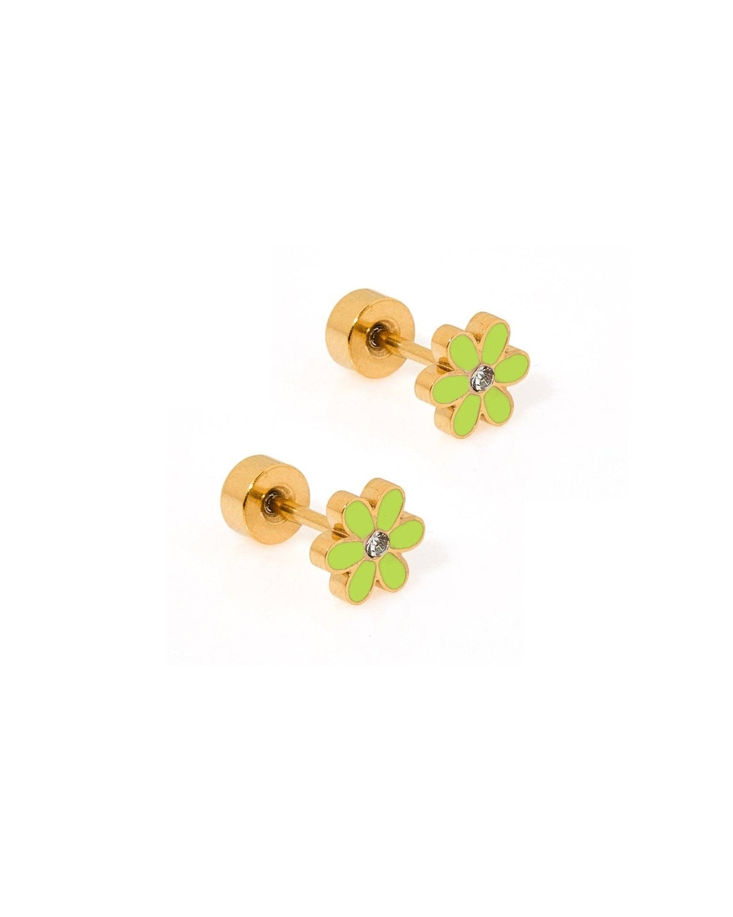 Screwback Stud Earrings - Alli Neon Green - Magpies Paducah