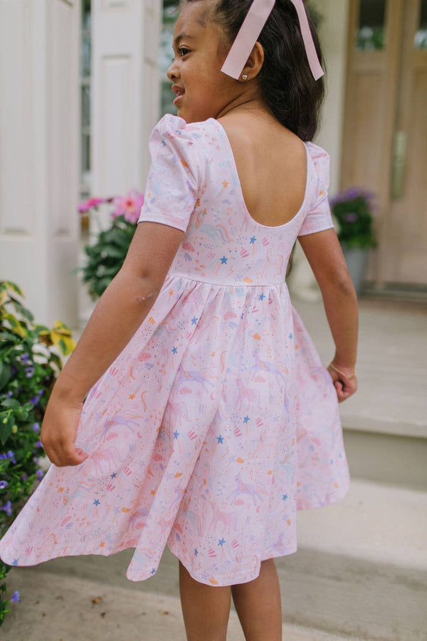 Puff Dress in Dreamy Unicorn - Magpies Paducah