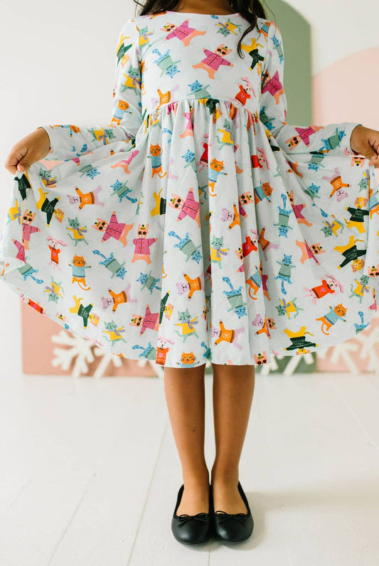 Gwendolyn Dress in Snow Cats
