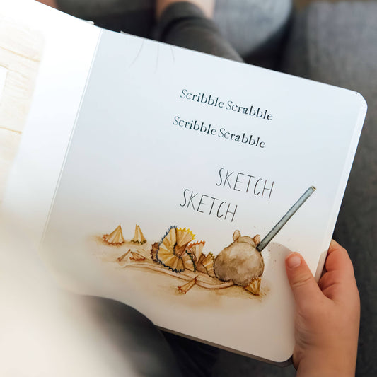 Scribble Scrabble: A Board Book of First Words - Magpies Paducah