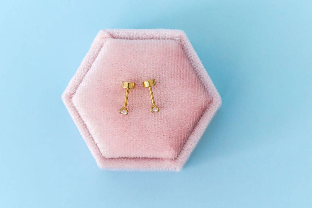 White Stud Earrings