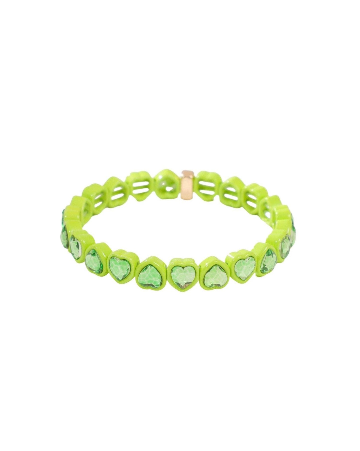 Candy Gem Bracelet, Lime Heart
