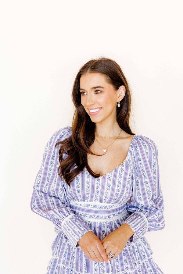 Huggie Charm Earrings, Willa Heart Gold