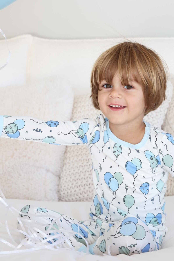 Party Time Two Piece Pajama Set, Blue