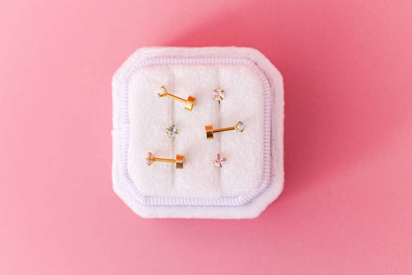 White Stud Earrings