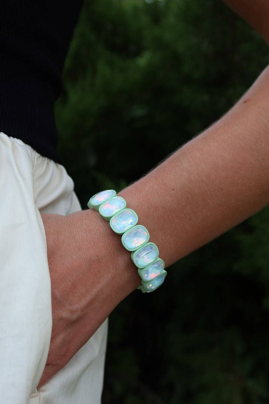Candy Gem Bracelet, Oval Mint
