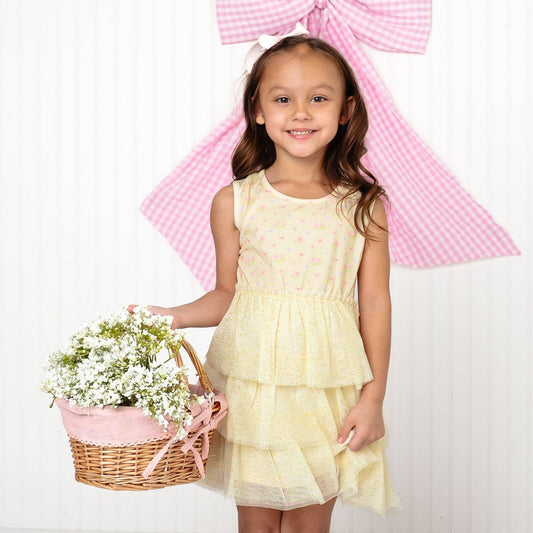 Lemon Floral Tank Tutu Dress - Girls Clothes - Spring - Magpies Paducah