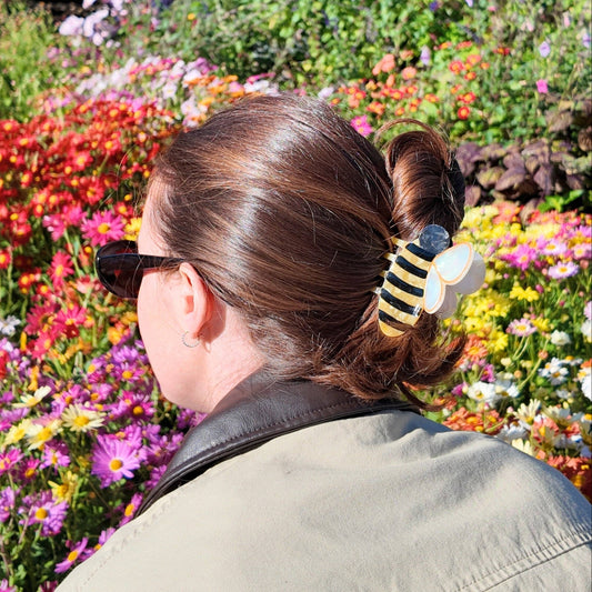 Hand-painted Bee Claw Hair Clip
