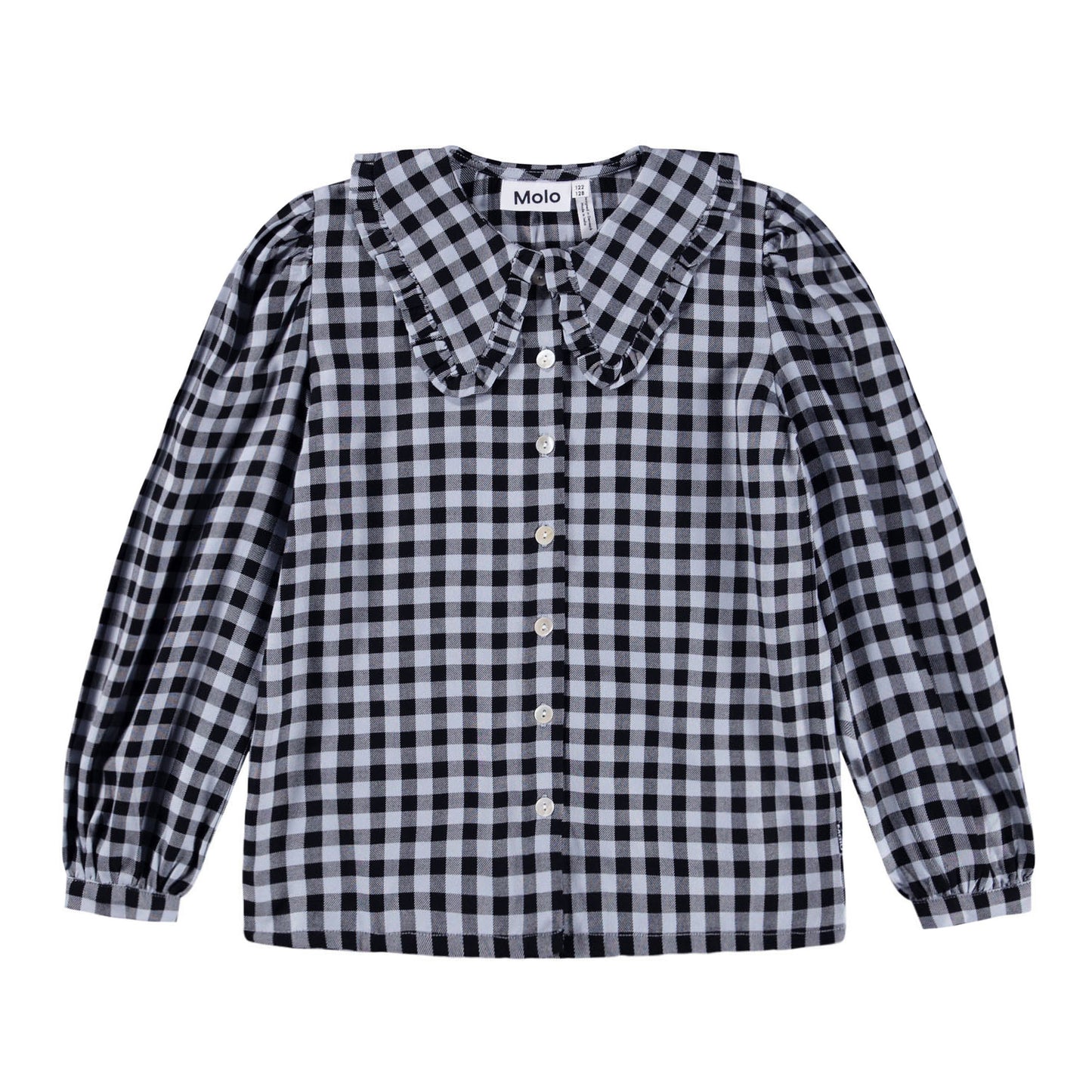 Robbin Ruffle Collar Top, Moon Gingham - Magpies Paducah