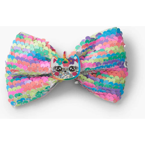 Rainbow Sequin Kitty Large Hair Clip - Magpies Paducah