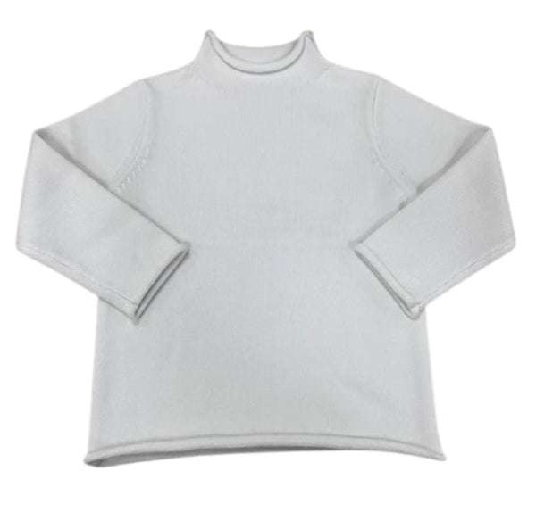 Cotton Knit Rollneck Sweater, White - Magpies Paducah