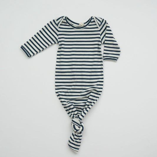 Navy Stripe Knotted Sleep Gown - Magpies Paducah