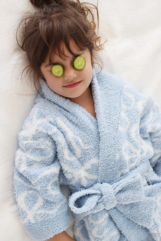 CuddleLane™ Kids Robe | Blue-tiful Bows - Magpies Paducah