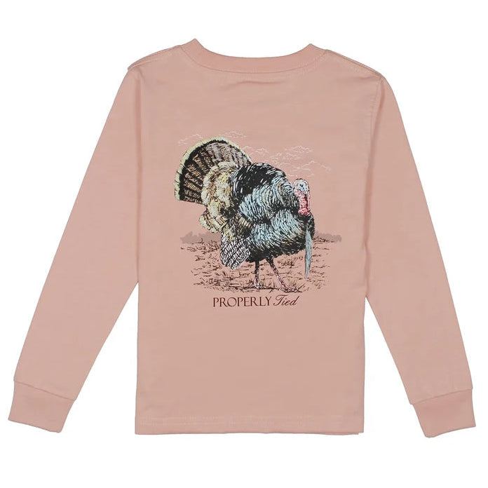 Long Sleeve Tee, Peach Gobbler