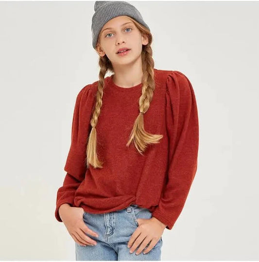 Balloon Sleeve Sweater, Rust - Magpies Paducah