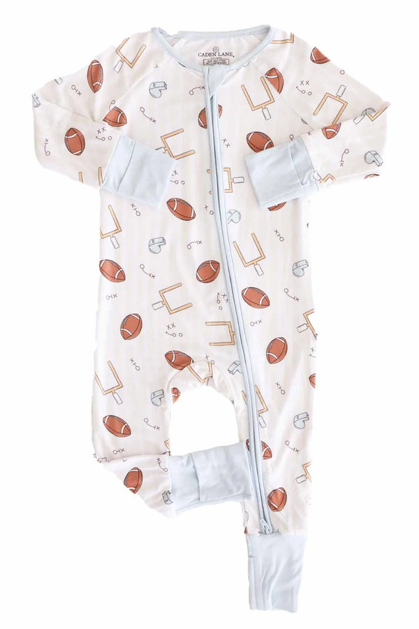 Convertible Zip Romper, Tiny Touchdowns