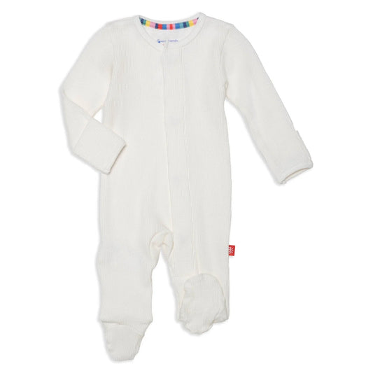 Waffle Modal Footie, Tofu | newborn - Magpies Paducah