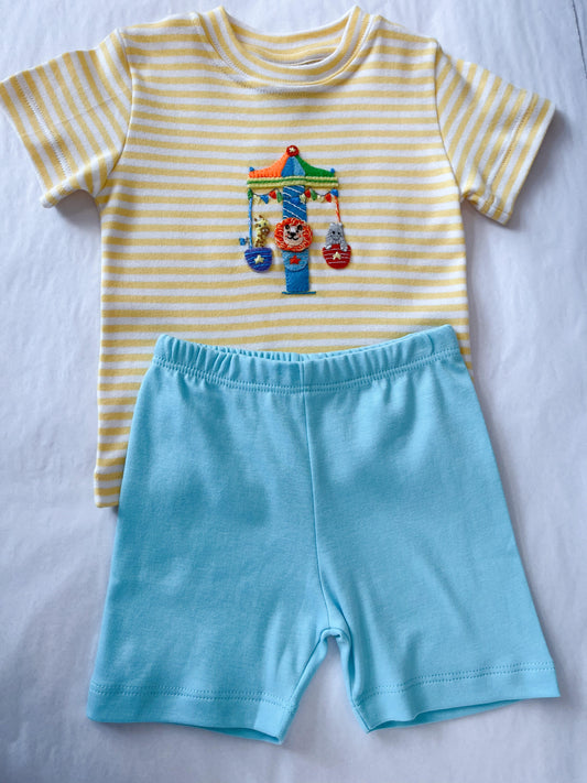 Carousel Friends Boy Short Set - Magpies Paducah