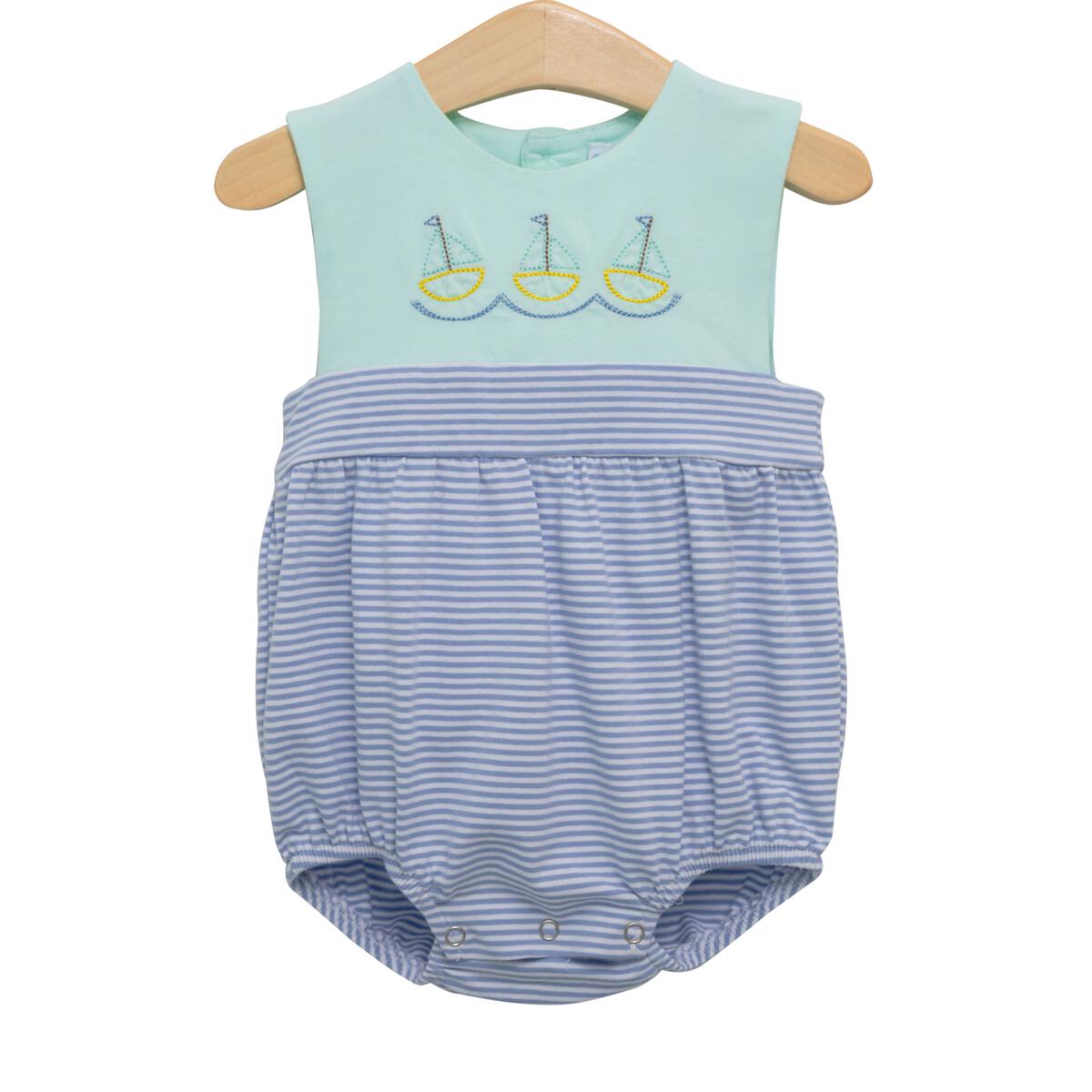 Sailboat Embroidery Sunsuit - Magpies Paducah