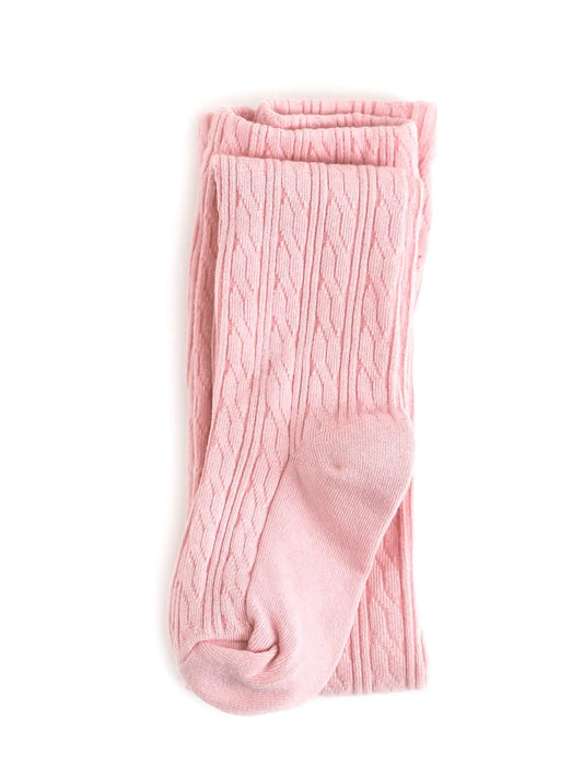 Quartz Pink Cable Knit Tights - Magpies Paducah