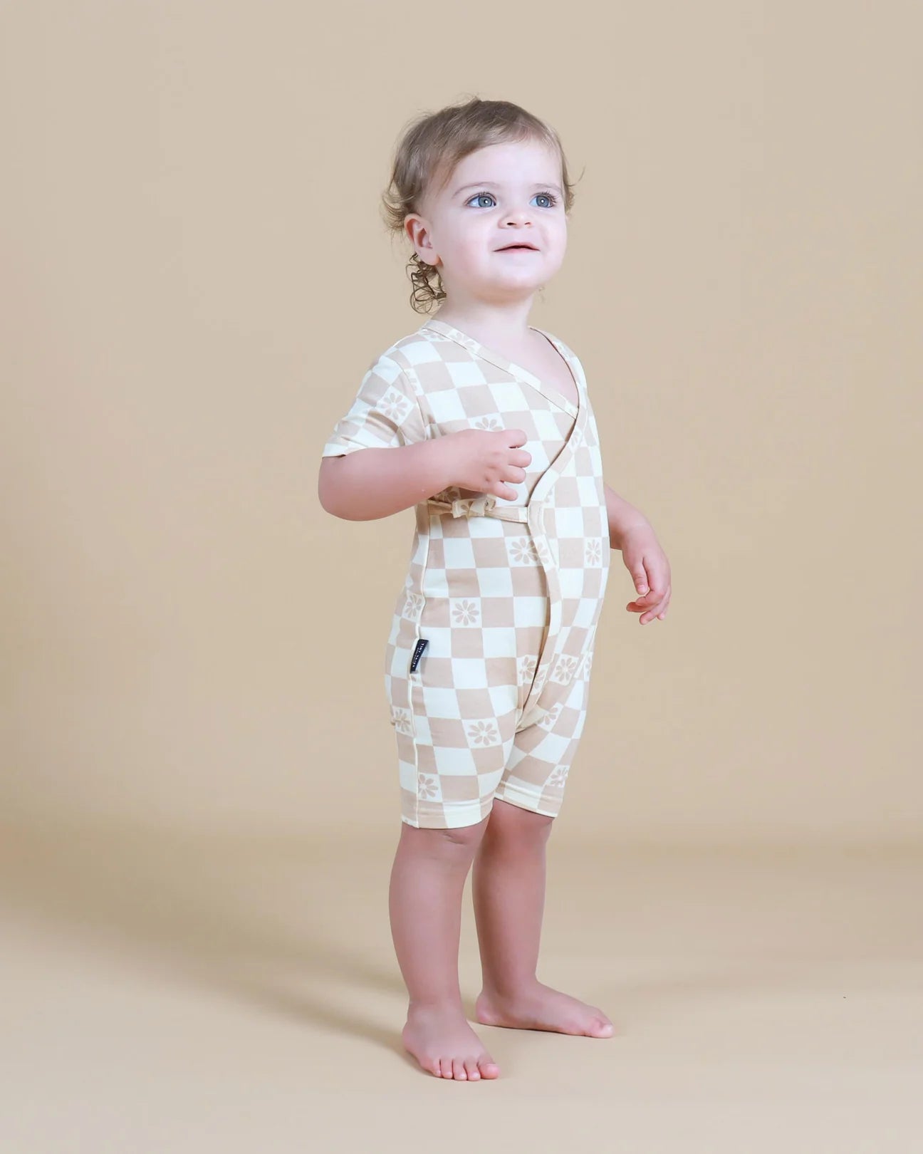 Daisy Check Cross Over Romper - Magpies Paducah