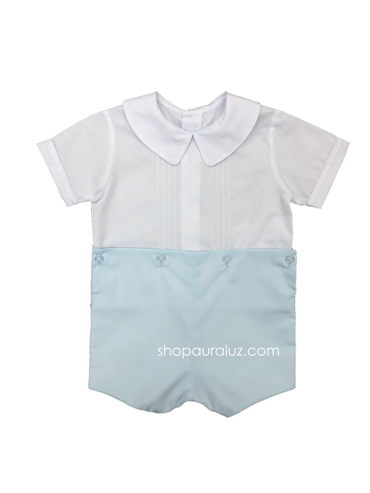 Button on Suit, White Pleat & Blue - Magpies Paducah