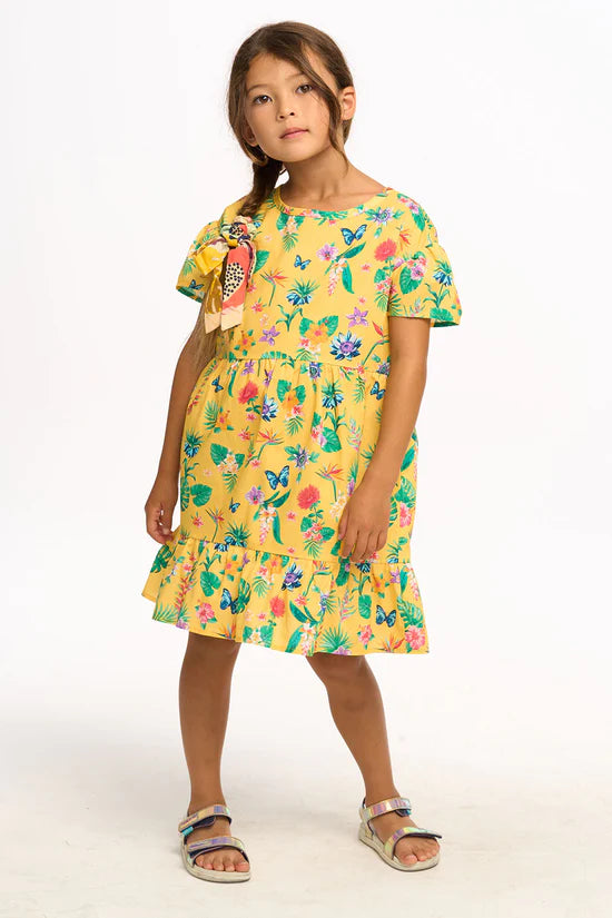 Lemon Tropical Floral Dress, Dandelion - Magpies Paducah