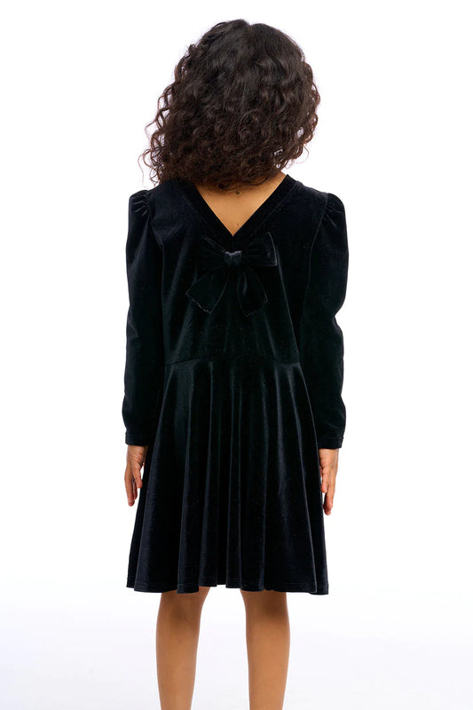 Velvet Bow Detail Dress - Magpies Paducah