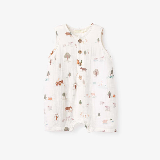 On the Farm Organic Muslin Shortall - Magpies Paducah