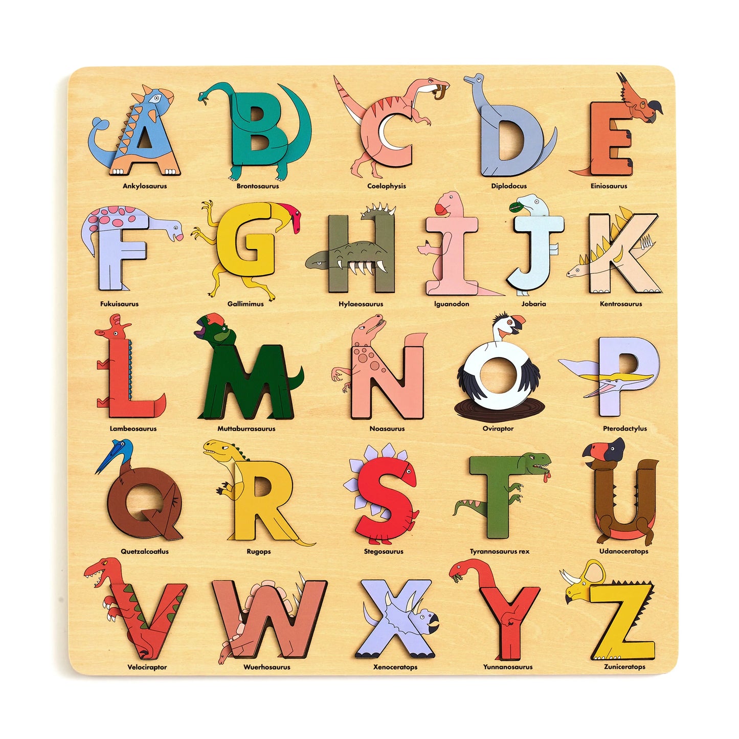 Dino Wooden Alphabet Puzzle - Magpies Paducah