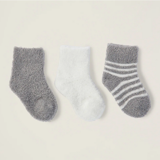Cozychic Lite Infant Sock 3-pack, Pewter - Magpies Paducah