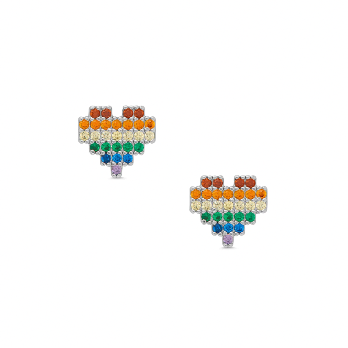 Rainbow Heart Stud Earrings - Magpies Paducah