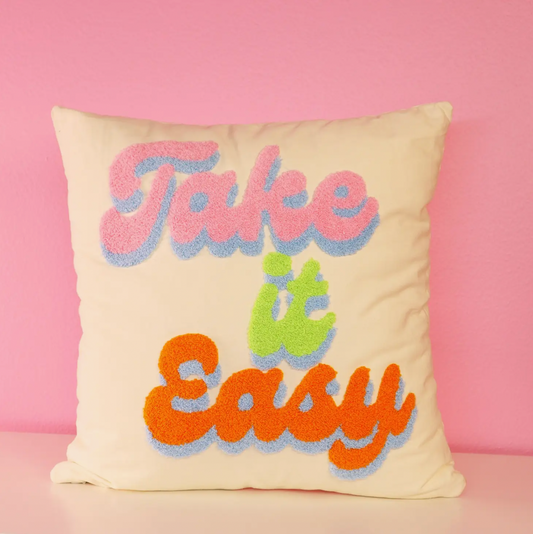 Square Hook Pillow, Take It Easy - Magpies Paducah