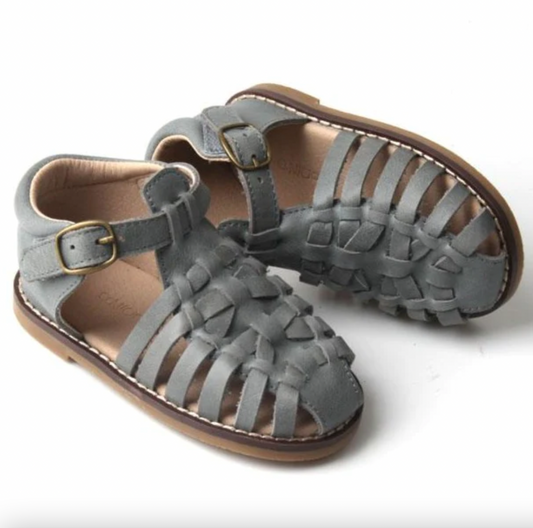 Leather Indie Sandal, Slate - Magpies Paducah