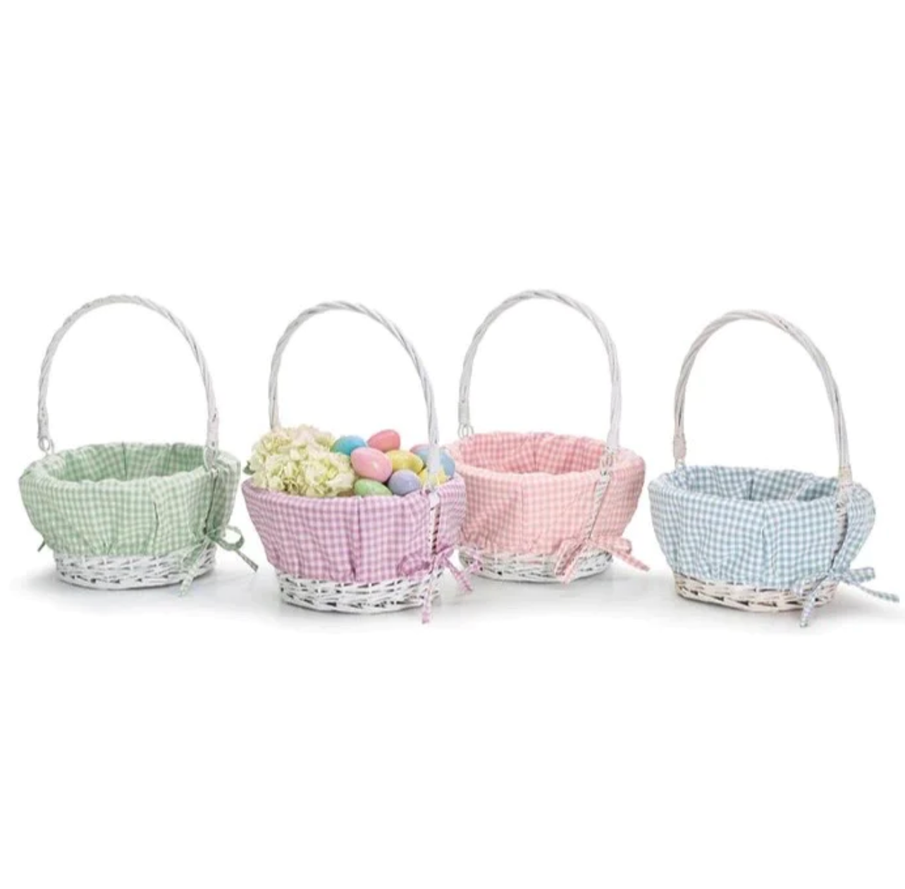 Gingham Collapsible Handle Easter Basket | Personalization Included - Magpies Paducah