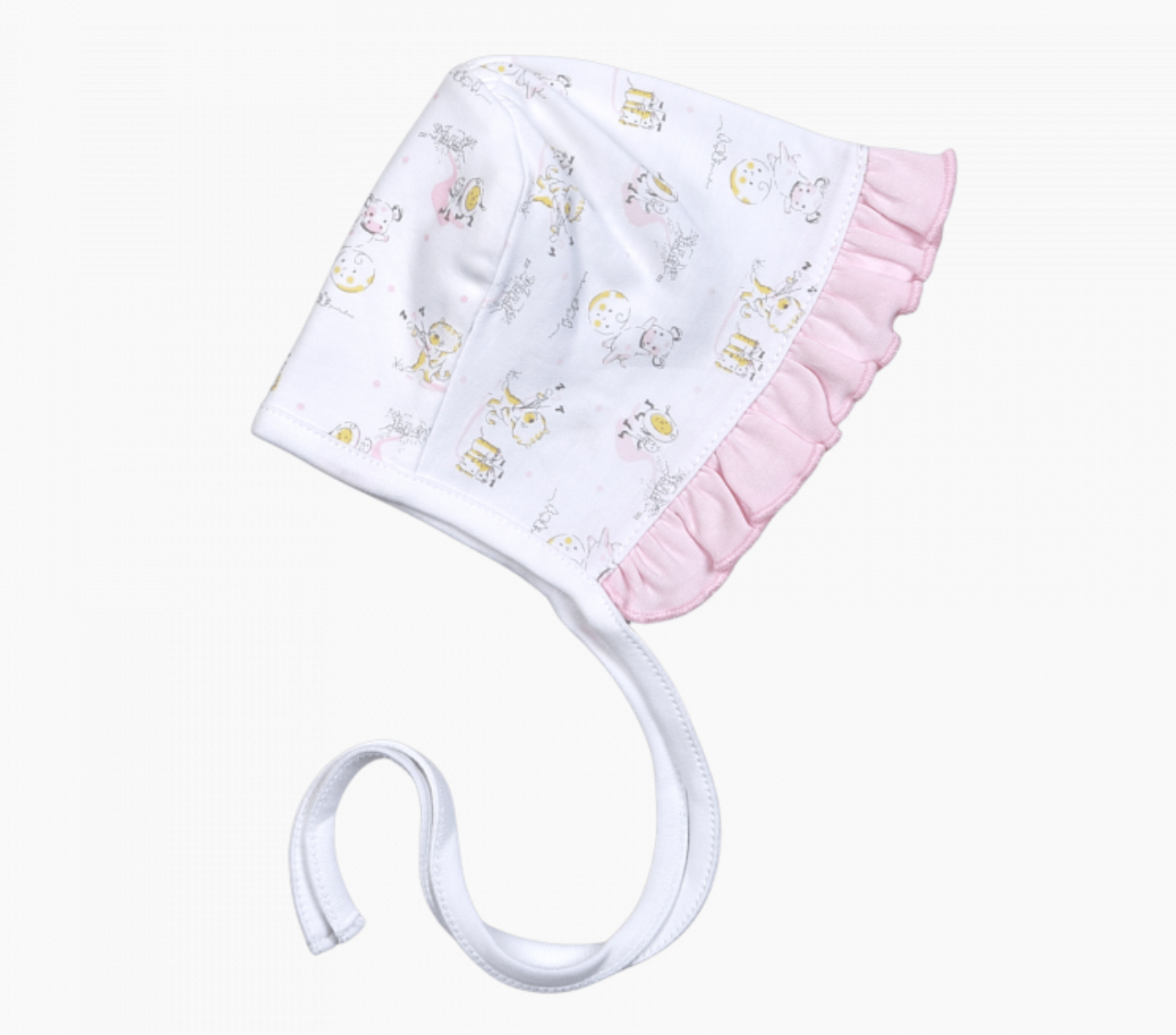 Nursery Rhymes Ruffle Bonnet, Pink - Magpies Paducah