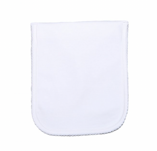 White Burp Cloth, White Trim - Magpies Paducah