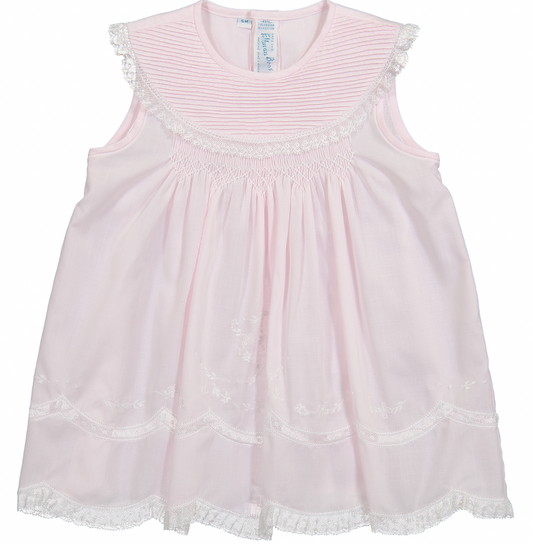 Vintage Sleeveless Pintucked Collar Dress, Pink - Magpies Paducah