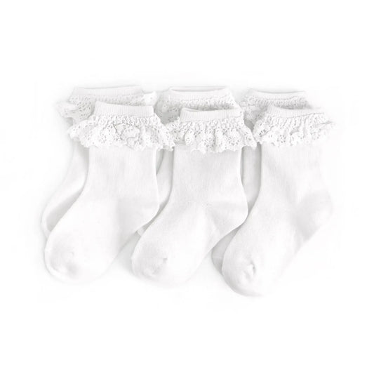 White Lace Midi Sock, S/3 - Magpies Paducah