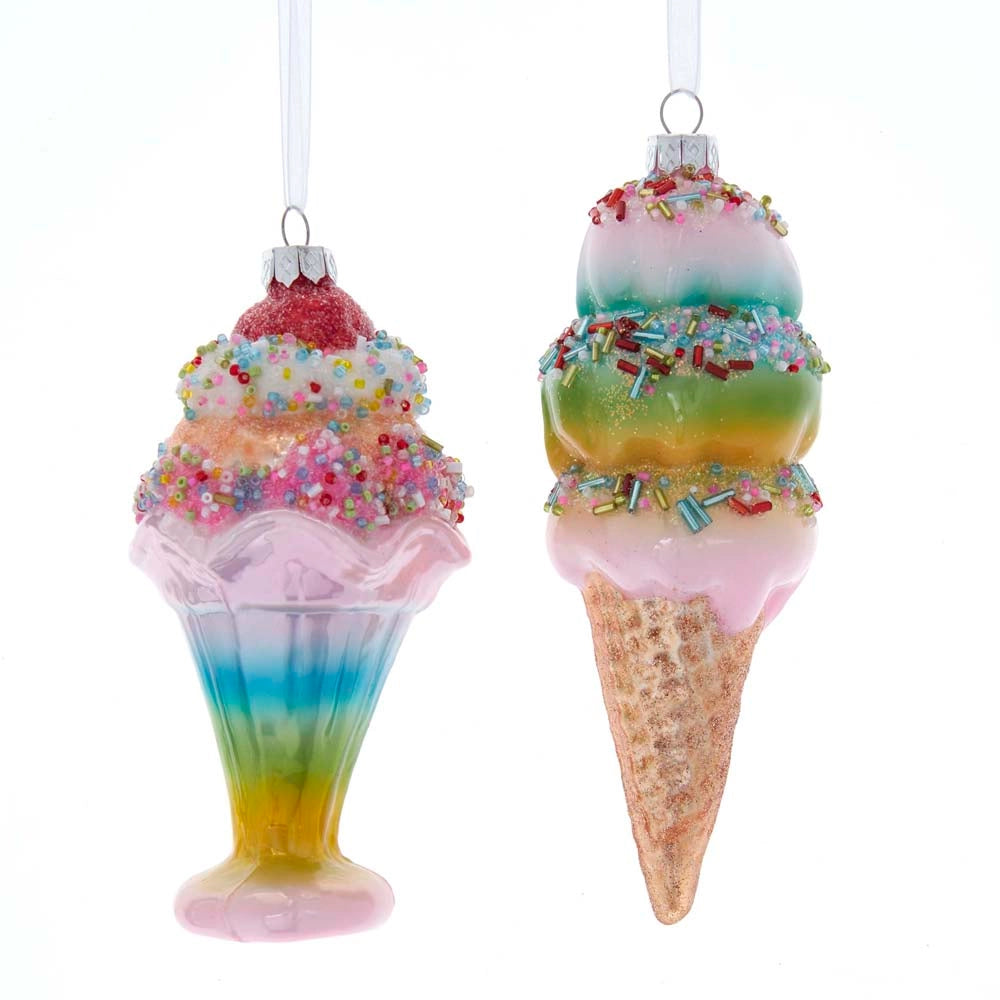 Glass Candy Colors Ice Cream Ornament - Magpies Paducah